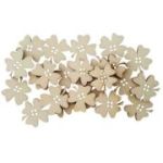Accesorii creatie - lemn - nasturi trifoi cu 4 foi, natur, set 30 buc, Colorarte