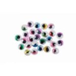 Accesorii creatie - ochisori mari plastic, diverse culori, 10mm, cu gene, set 60 buc, Colorarte