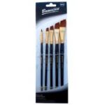 Pensula Cnx Bomeijia A5015X, varf nylon lat oblic, nr. 2, 6, 8, 10, 12, set 5 buc