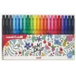 Pix cu gel Uni-ball Signo My Bujo UMN-155N, 0. 7mm, cu mecanism, corp semitransparent in culoarea scrisului, set 21 culori