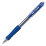 Pix cu bila Uni-ball Laknock SN-100, 0. 7mm, cu mecanism, corp transparent, grip cauciucat in culoarea scrisului, albastru