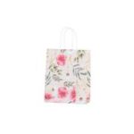 Punga cadou Colorarte 27663, B5, 18x22x8cm, 90g/mp, ivory, manere din hartie rasucita, motive florale