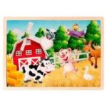 Puzzle lemn - Animale de la ferma, 100 piese, CNX