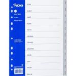 Index plastic calendaristic Ian-Dec Noki 59280ING, A4, portret, gri