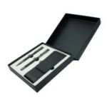 Set cadou stilou + pix + etui Office-Cover, metalic, negru cu argintiu  clips agrafa, cutie cadou