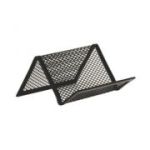 Suport pentru carti de vizita Office Cover, plasa metalica, 5. 6x6. 6x11. 4cm, metalic, negru