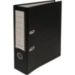 Biblioraft plastifiat dezasamblat, A4, portret, 7. 5cm, negru, buzunar eticheta, inele metalice