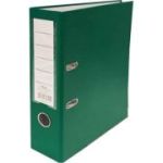 Biblioraft plastifiat dezasamblat, A4, portret, 7. 5cm, verde, buzunar eticheta, inele metalice