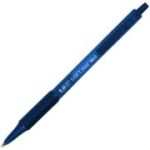 Pix cu bila Bic SoftClic, 1. 0mm, cu mecanism, corp semitransparent in culoarea scrisului, grip cauciucat, Albastru