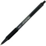 Pix cu bila Bic SoftClic, 1. 0mm, cu mecanism, corp semitransparent in culoarea scrisului, grip cauciucat, Negru