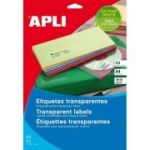 Etichete autocolante Apli 10053, 1/A4, 210x297mm, permanente, colturi drepte, transparent, pentru inkjet, top 10 coli (10 et.)
