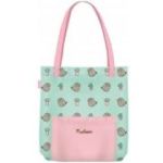 Geanta de umar St. Majewski Pusheen, verde deschis cu roz