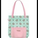 Geanta de umar St. Majewski Pusheen, verde deschis cu roz