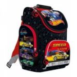 Ghiozdan St. Majewski Hot Wheels, 1 compartiment, 3 buzunare, negru