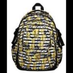 Ghiozdan St. Majewski St. Right Tropical Party Ananas, 4 compartimente, 2 buzunare, negru cu galben