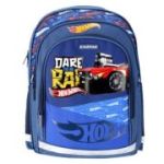 Ghiozdan Starpak Hot Wheels, 41cm, 3 compartimente, 2 buzunare laterale, albastru
