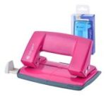 Perforator Kangaro AION-10G/S, 10 coli, metalic, roz fucsia, blister