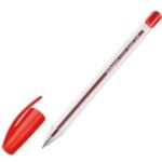 Pix cu bila Pelikan Stick Super Soft, cu capac, corp transparent, rosu