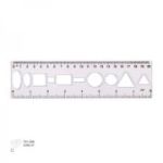 Rigla Ark 038, 20cm, plastic, cu sablon forme geometrice