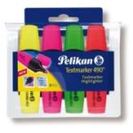 Set 4 textmarkers, culori fluorescente (galben, roz, verde, orange) 490 943324, 814058, varf tesit, 1-5mm, Pelikan