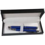 Set cadou stilou + pix Cresco Winner 880022 W-07, corp metalic albastru clips argintiu