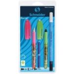 Set Stilou + Roller + Corector Schneider Zippi 4137 RV, penita iridium M, alimentare rezerve, blister (+2 rezerve)