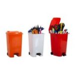 Suport instrumente de scris Ark 1770, model cos gunoi, plastic, diverse culori