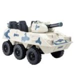 Tanc cu acumulator, 4 motoare, 12V, 7A, crem