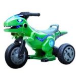 Motocicleta dinozaur cu acumulator, 2 motoare, 12V, 5A, verde