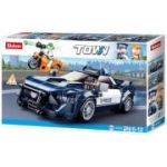 Set de constructie Police, 284 piese, Urmarire cu masina politiei - Sluban