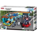 Set de constructie Racing Team, 555 piese, Echipa de piloti la Pit stop - Sluban