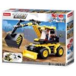 Set de constructie Town, 196 piese, Excavator pe roti, Sluban