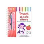 Invata sa scrii cifrele. Carte reutilizabila cu adancituri (4-5 ani)