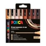 Marker UNI PC-5M 1. 8-2. 5 mm set 8 culori, portret, Posca (M1669)
