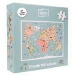 Puzzle 100 piese Carte du monde, Kiub