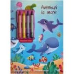 Aventuri la mare. Carte de colorat cu 4 creioane cerate