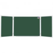 Tabla scolara triptica verde ( metalo-ceramica magnetica ) 1500x1200x3000mm TSTVP300