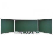 Tabla scolara triptica verde, metalo-ceramica magnetica, 1500x1200x3000mm (TSTVE300)