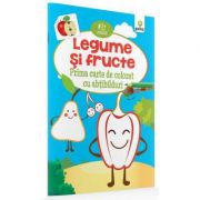 Prima carte de colorat cu abtibilduri.- Legume si fructe