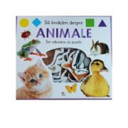 Sa invatam despre animale. Set educativ cu puzzle