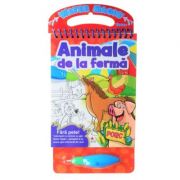 Animale de la ferma. Coloram cu carioca cu apa