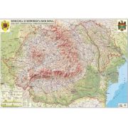 Romania si Republica Moldova. Harta fizica, administrativa si a substantelor minerale utile 700x500mm (GHRF70-L)