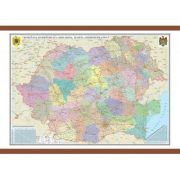 Romania si Republica Moldova. Harta administrativa 1400x1000 mm (GHR5CD)