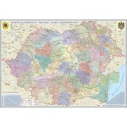 Romania si Republica Moldova. Harta administrativa (1000x700 mm), fara sipci (GHR4CD1-L)