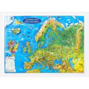 Europe map for children, 3D projection, 450x330mm (3DGHECP45-EN)