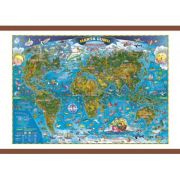 Harta lumii pentru copii 700x500mm, cu sipci (GHLCP70)