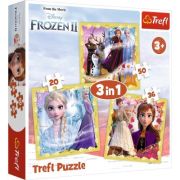 Puzzle 3in1 Frozen Ana si Elsa, Trefl