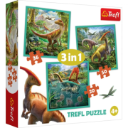 Puzzle 3in1 lumea extraordinara a dinozaurilor, Trefl