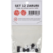 Zaruri albe + negre 7 mm 12 buc./set