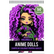 Carte de colorat pentru adulti, 50 de ilustratii, Anime Dolls, Volumul 2